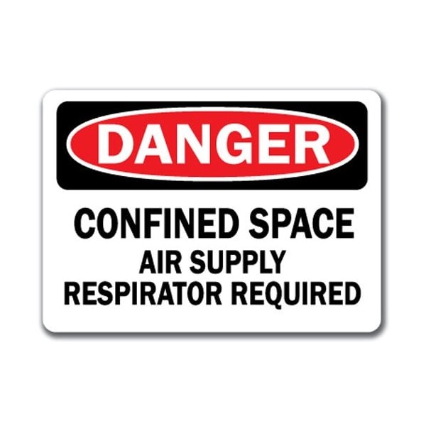 Signmission -Confined Space Air Supply Respirator Reqd-10in x 14in OSHA, Confined Space Air Requir Bilingual DS-Confined Space Air Requir Bilingual - main